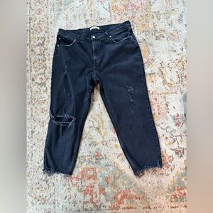 Abercrombie & Fitch Black Distressed Ankle Jeans